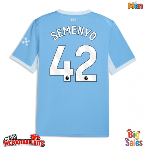 Manchester City Antoine Semenyo #42 Replica Home Stadium Shirt 2026-27 Short Sleeve